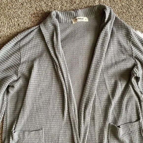 Three Bird Nest Waffle Knit Cardigan Open Front Women’s Size XL Pockets - Picture 3 of 8